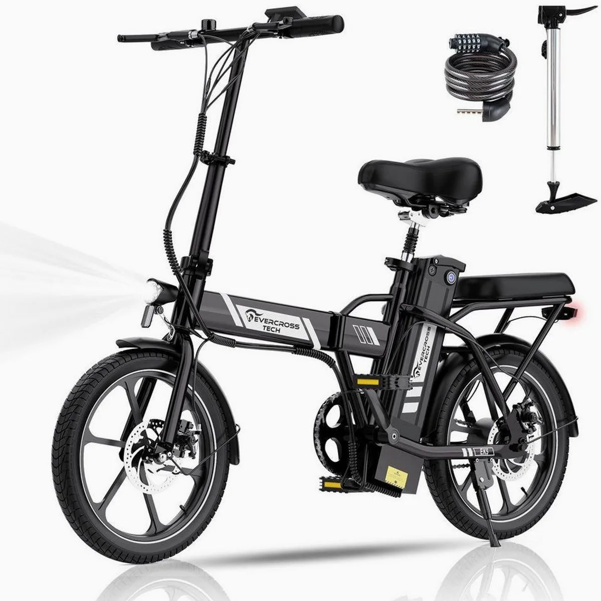 0-69a558d51d6c7f71.webp EVERCROSS TECH EK5 E-Bike, 250W Motor, 3 Geschwindigkeitsmodi, 20-45 km Reichweite - Image 1