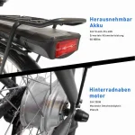 SAXXX E-Bike Cityrad 28'' Damen Herren, 250W Motor, 374Wh Akku, 90 km Reichweite - Image 2