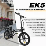 EVERCROSS TECH EK5 E-Bike, 250W Motor, 3 Geschwindigkeitsmodi, 20-45 km Reichweite - Image 2