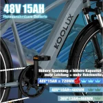 KOOLUX E-Bike Elektrofahrrad, 65-90 km Reichweite, 27,5 Zoll, 7-Gang Shimano - Image 2