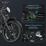 EVERCROSS TECH EK30 E-Bike, 48V 15AH Akku, 20" x 4,0" Reifen, 7-Gang Shimano - Image 2