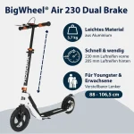 Hudora BigWheel Air 230 Dual Brake Scooter, 230 mm Luftreifen, höhenverstellbar, faltbar - Image 2