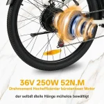 TTGO C2-Pro E-Bike Cityrad, 648Wh, 120 km Reichweite, 36V 250W Motor - Image 2