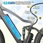 Vankel MX1 E-Bike Cityrad, 624 Wh Akku, 100 km Reichweite, 7-Gang Shimano - Image 3