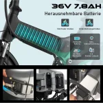 HITWAY BK2 E-Bike Faltrad, 250W Motor, 280,8Wh Akku, 25 km/h - Image 3