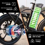 EVERCROSS TECH EK5 E-Bike, 250W Motor, 3 Geschwindigkeitsmodi, 20-45 km Reichweite - Image 4