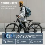 DUOTTS C29 Lite E-Bike, 90 km Reichweite, 250 W Motor, 7-Gang Shimano - Image 4