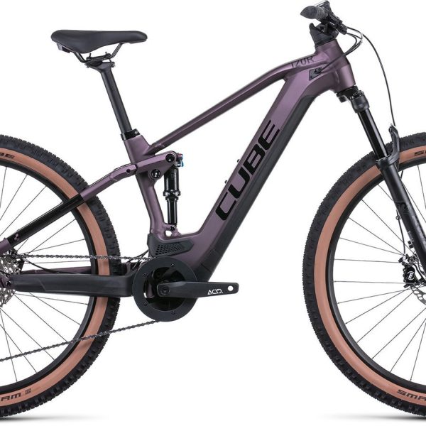 Elektro-Mountainbike CUBE STEREO HYBRID 120 RACE 625 27,5/29″ Violett 2022